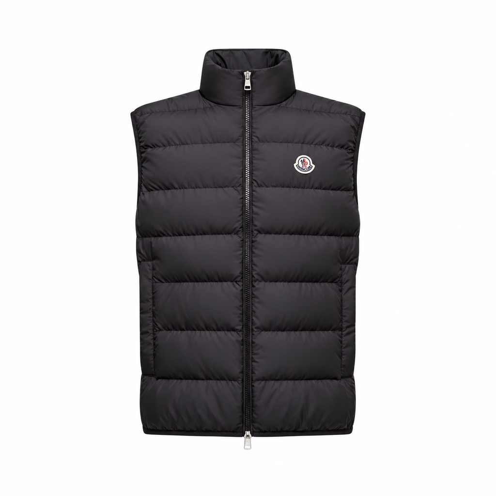 Moncler Contrin Down Gilet — front view, white background