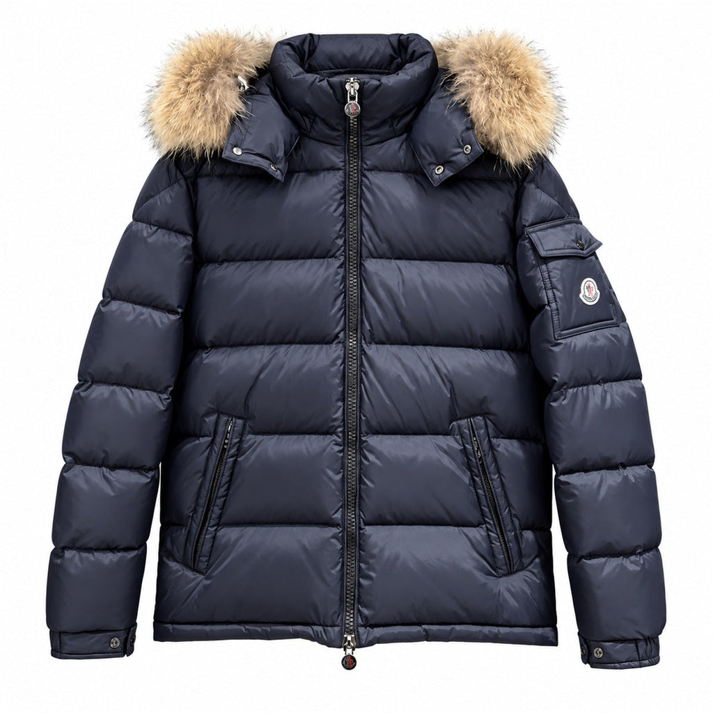 Moncler Fur-Trim Quilted Puffer