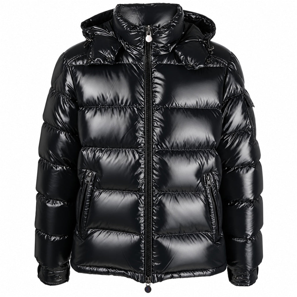 Moncler Glossy Zip Hooded Puffer