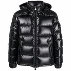 Moncler Glossy Zip Hooded Puffer