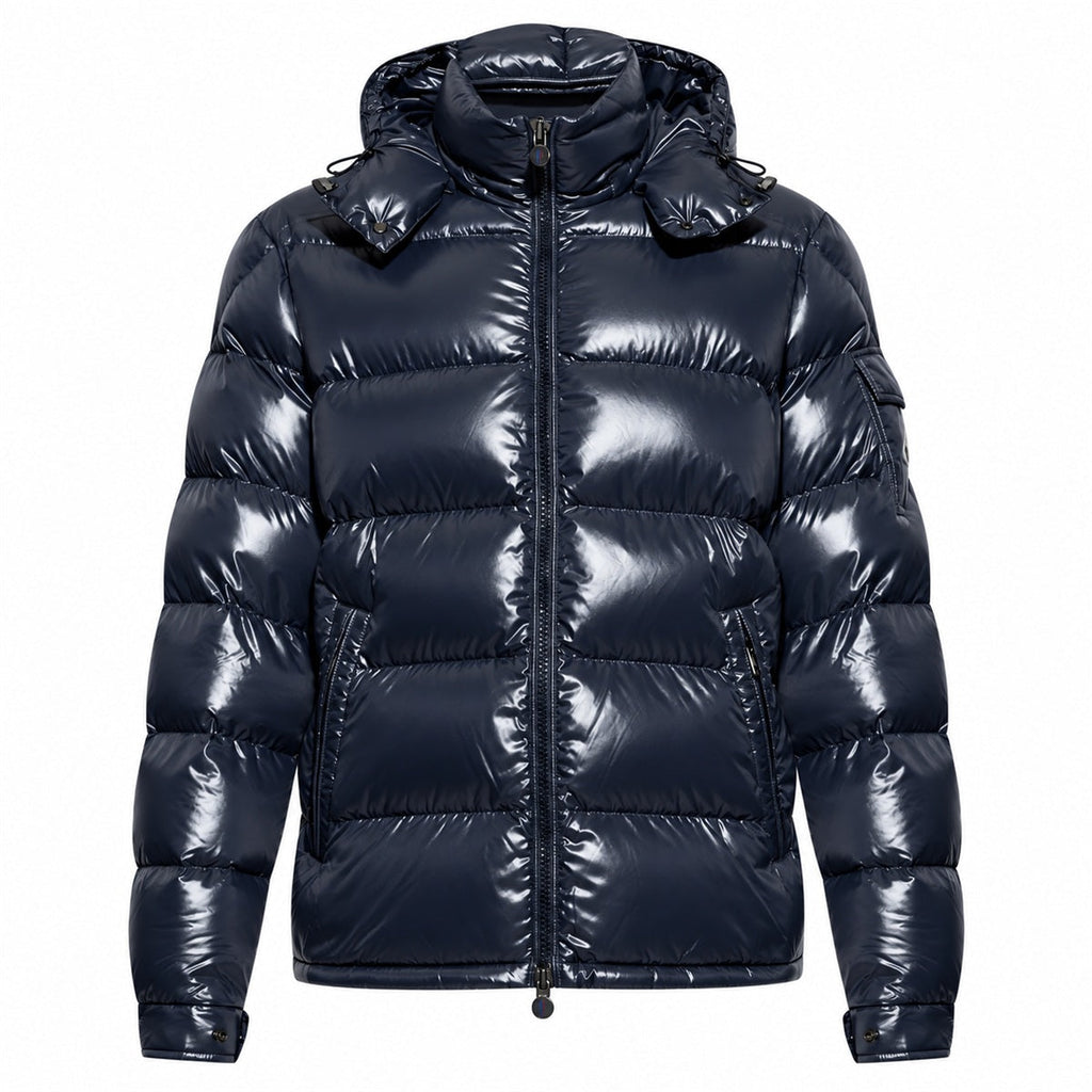 Moncler Glossy Zip Hooded Puffer