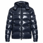Moncler Glossy Zip Hooded Puffer