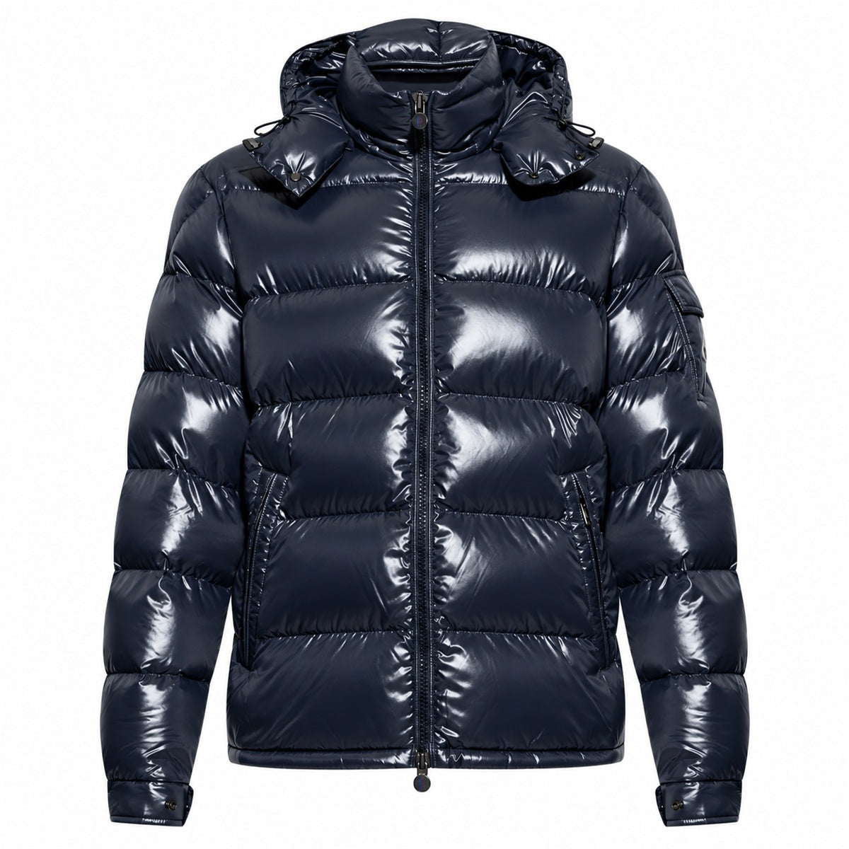 Moncler Glossy Zip Hooded Puffer