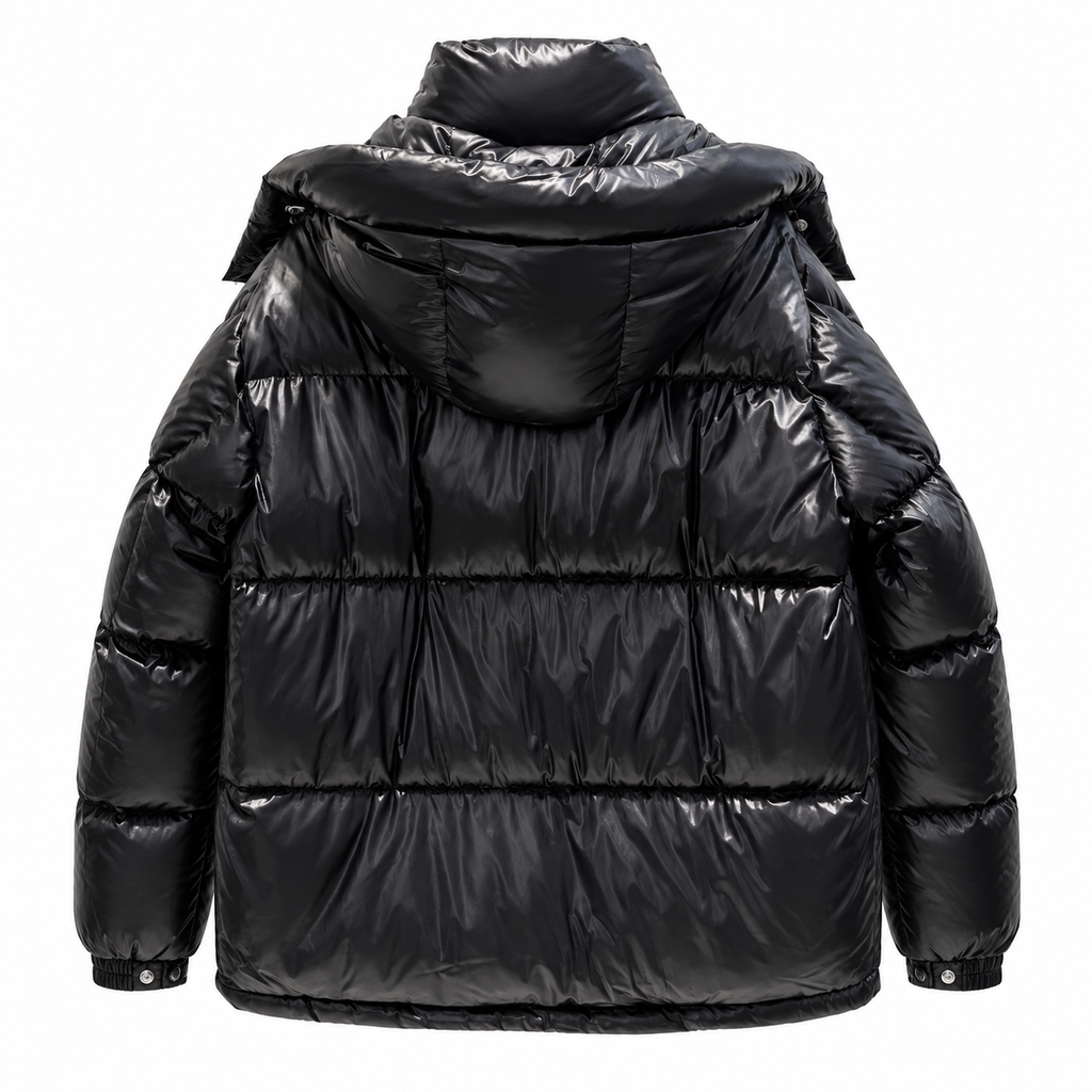 Moncler Tricolor Zip Hooded Puffer Jacket – Black