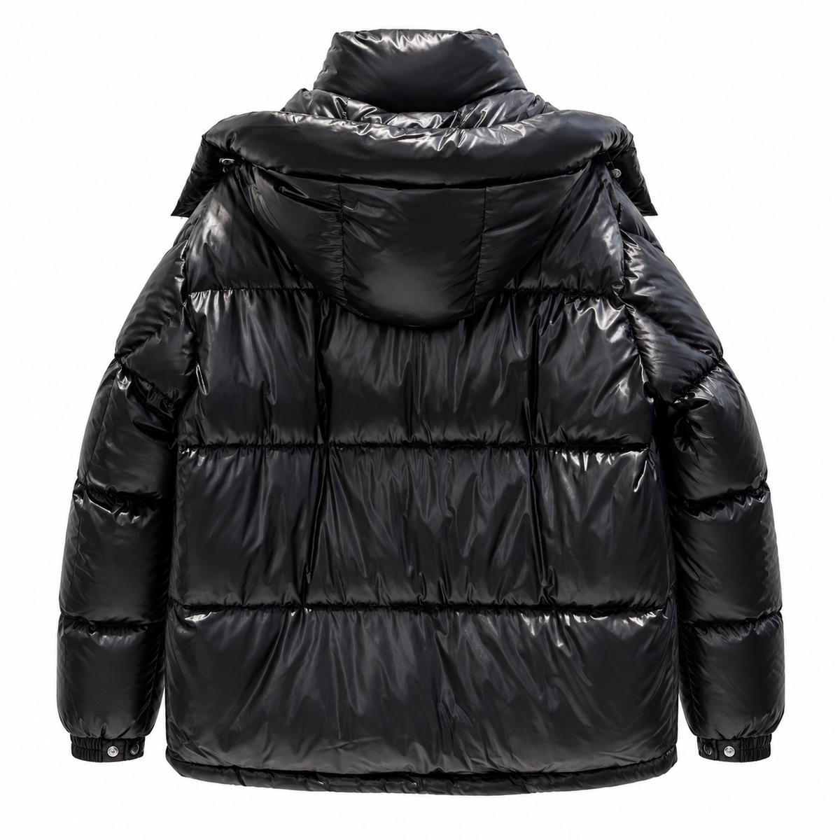 Moncler Tricolor Zip Hooded Puffer Jacket – Black