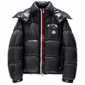 Moncler Tricolor Zip Hooded Puffer Jacket – Black