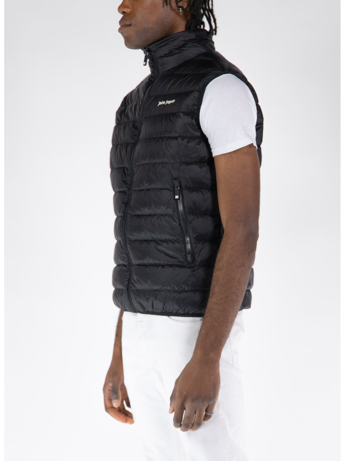 Palm Angels Classic Logo Puffer Gilet — Black — view 2