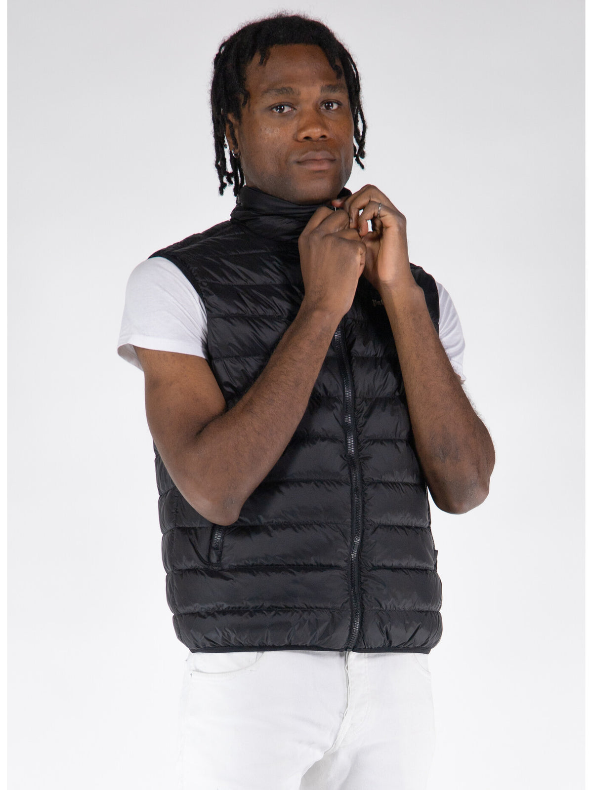 Palm Angels Classic Logo Puffer Gilet — Black — view 5