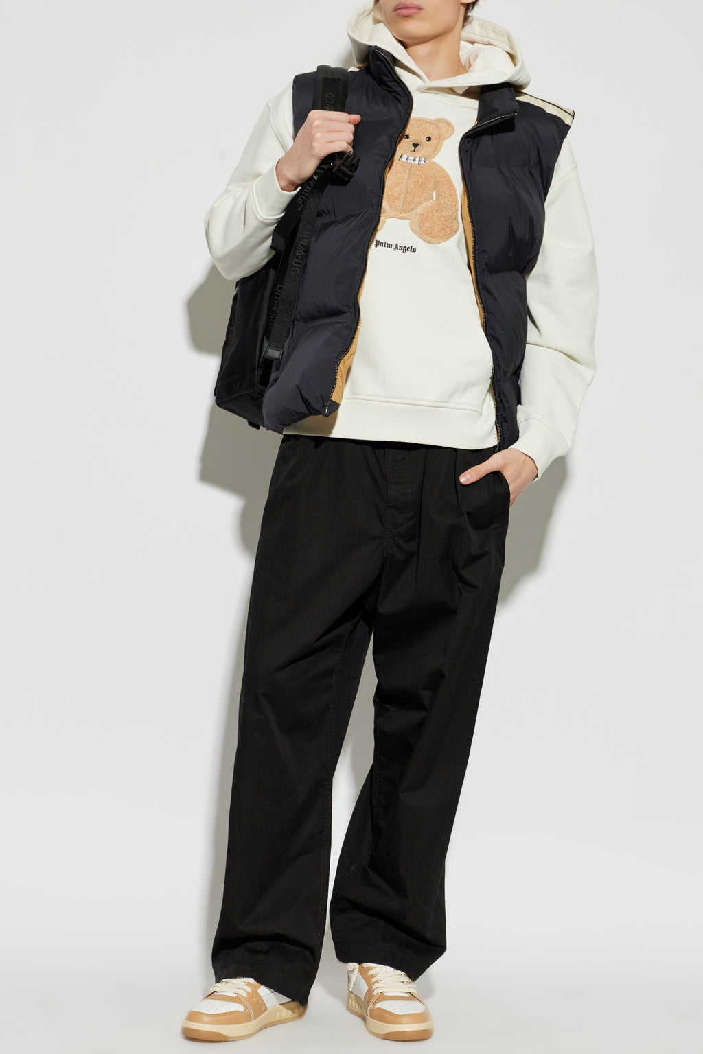 Palm Angels Stand-Collar Insulated Gilet — Black — view 2