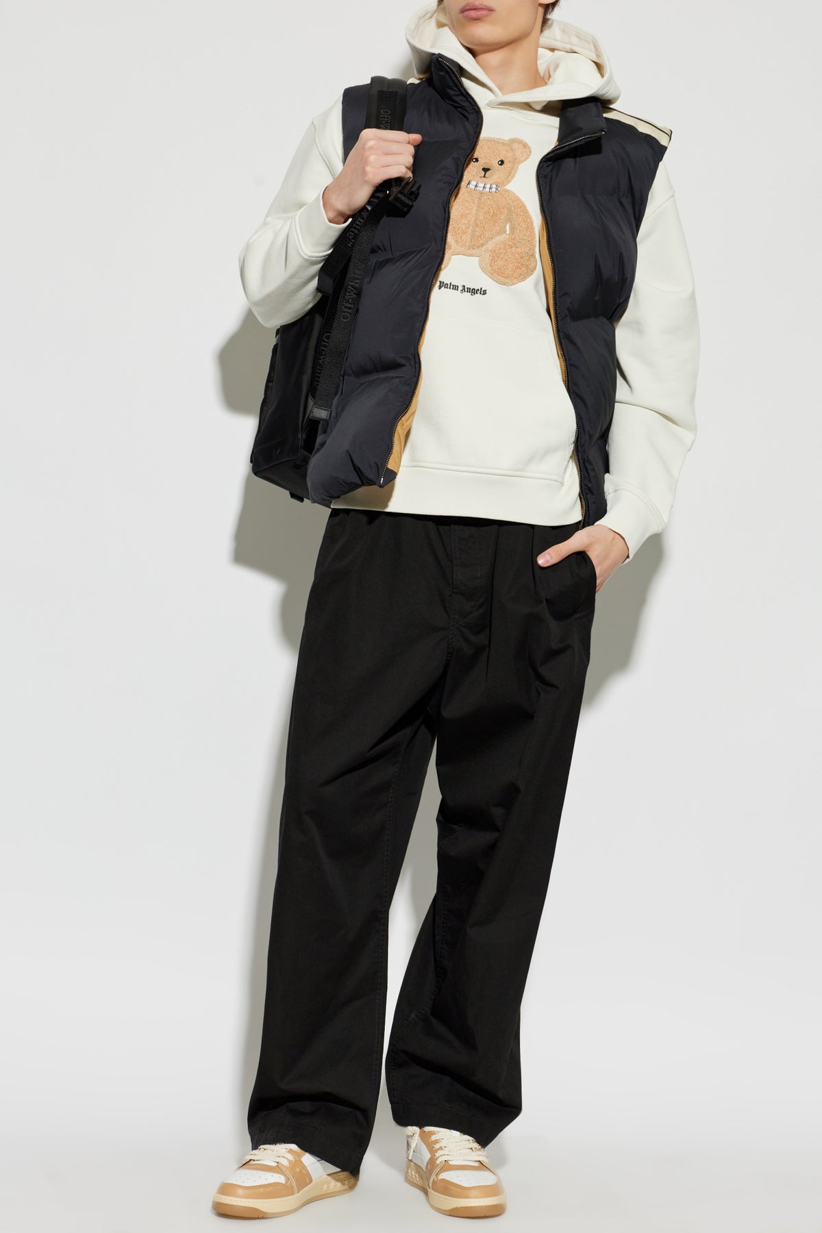Palm Angels Stand-Collar Insulated Gilet — Black — view 2
