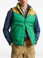 Ralph Lauren Contrast-Panel Ripstop Gilet — Green — view 4