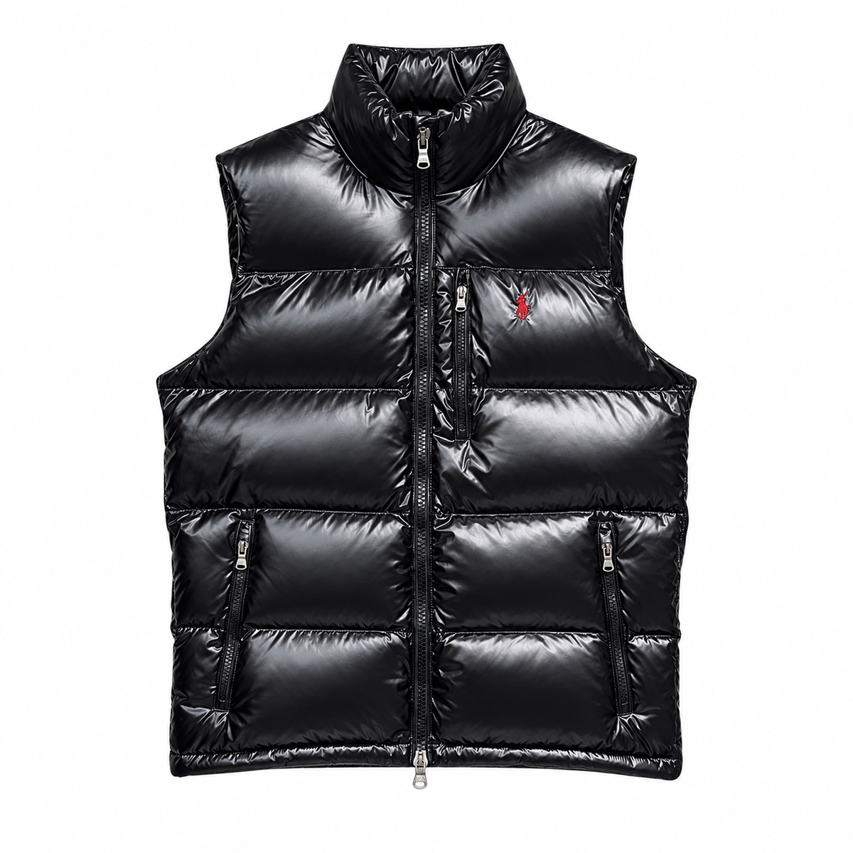 Ralph Lauren Glossy Puffer Gilet — front view, white background