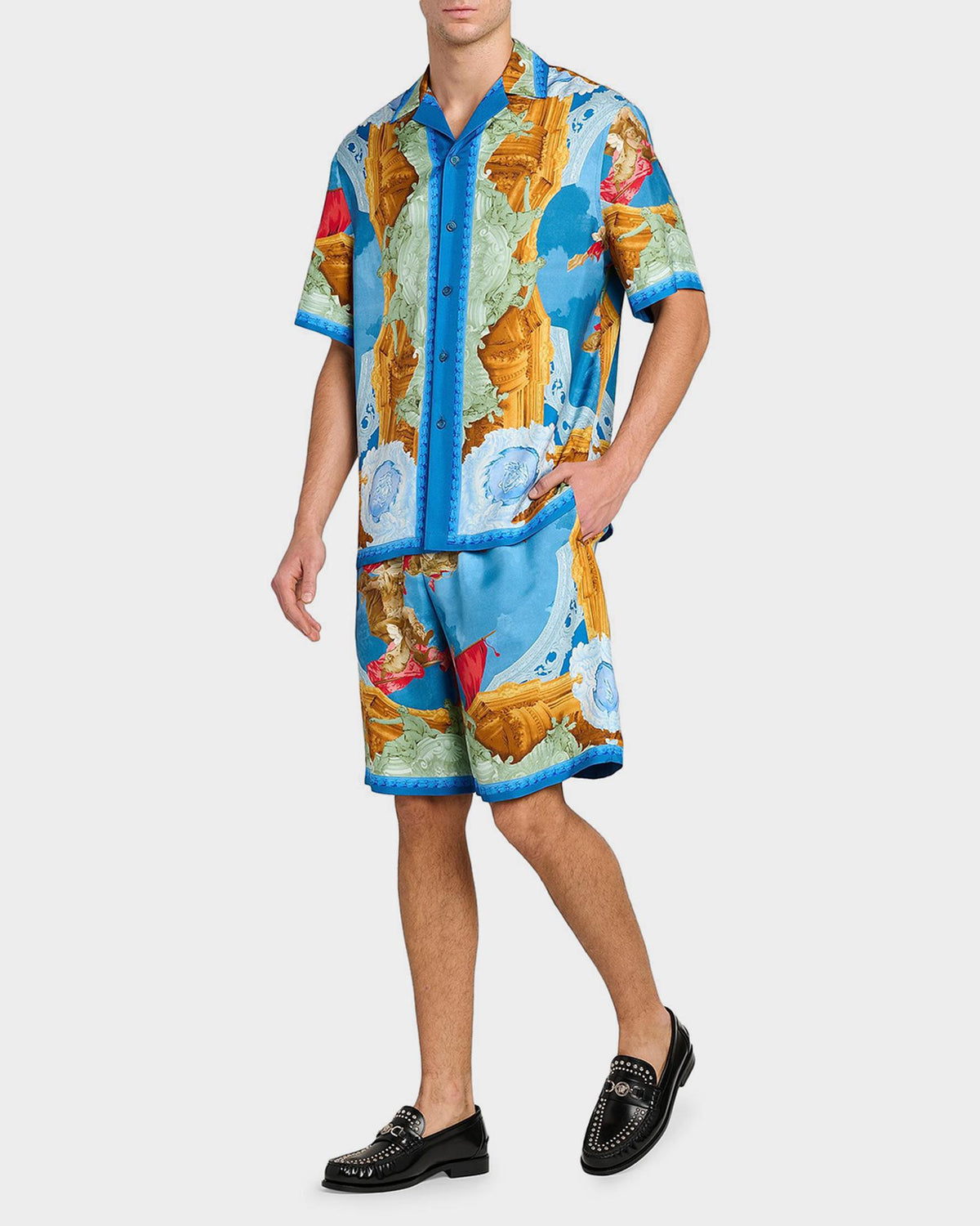 Versace Architectural Baroque Shirt and Shorts Set
